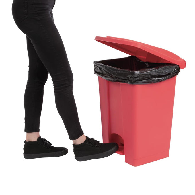 Poubelle de cuisine à pédale rouge 45 L - Jantex