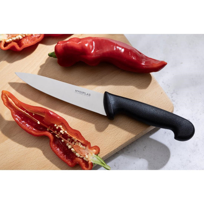 Couteau de cuisine noir 160 mm - Hygiplas