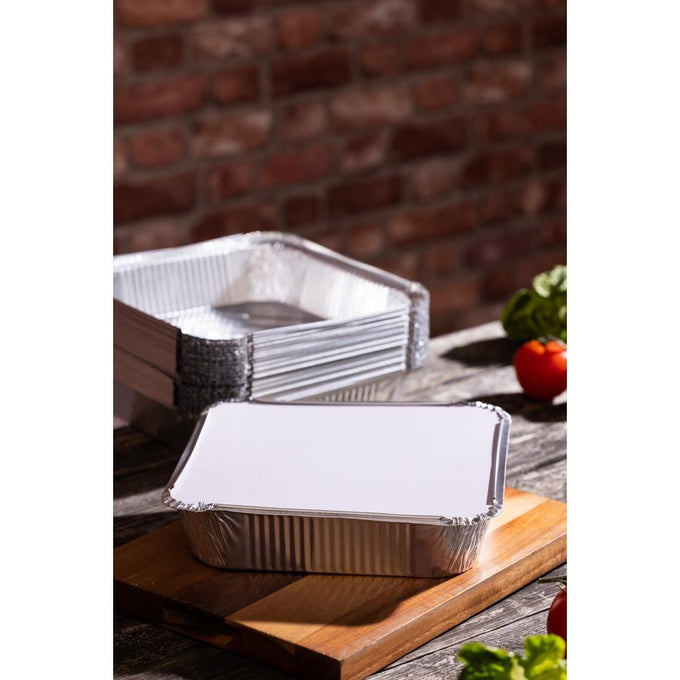 Couvercles pour barquettes aluminium profondes/peu profondes (lot de 200) - Fiesta Recyclable
