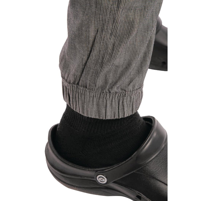Pantalon de cuisine Works Urban Jogger 257 à fines rayures noires et blanches - Chef Works