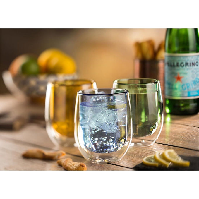 Verres à eau double paroi verts 27 cl (lot de 6) - Utopia