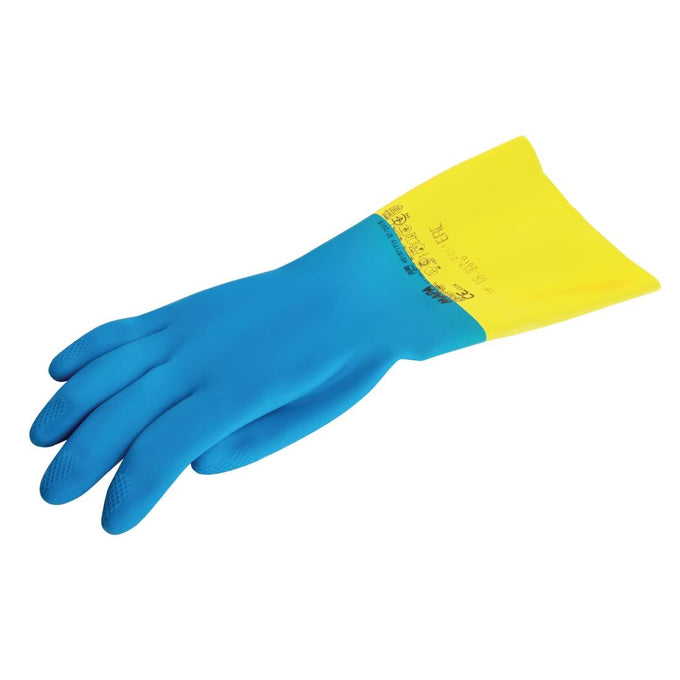 Gants étanches protection chimique légère bleus et jaunes Alto 405 L - Mapa
