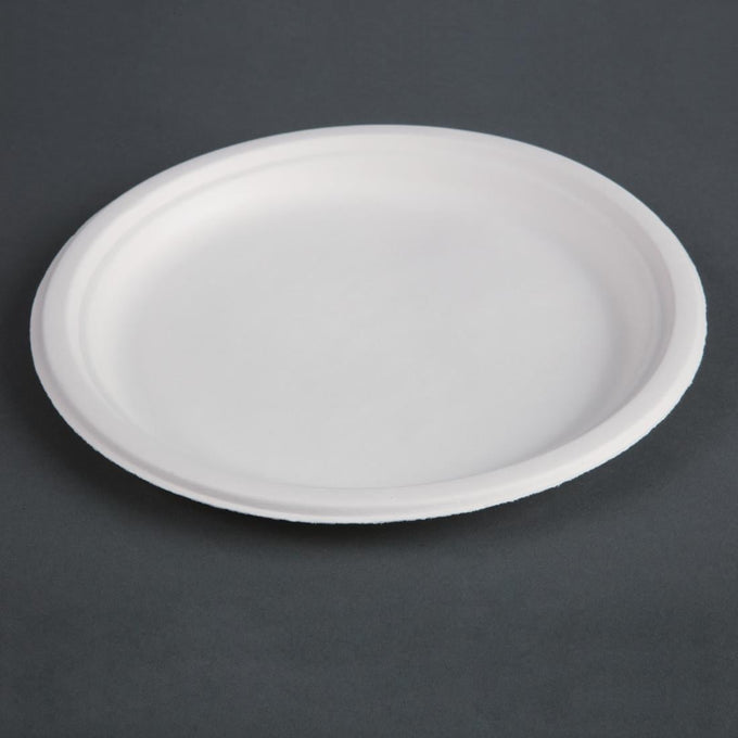 Assiettes en bagasse compostables 26 cm (lot de 50) - Fiesta Compostable