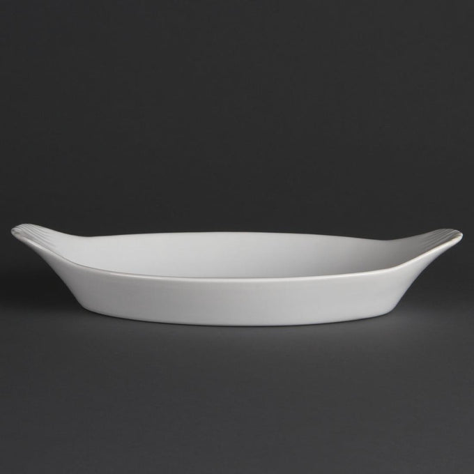 Plats ovales à oreilles Whiteware 289 × 166 mm (lot de 6) - Olympia