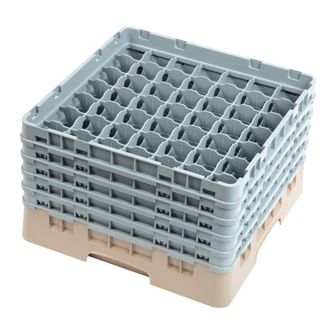 Casier à verres 49 compartiments Camrack beige hauteur max 257 mm - Cambro