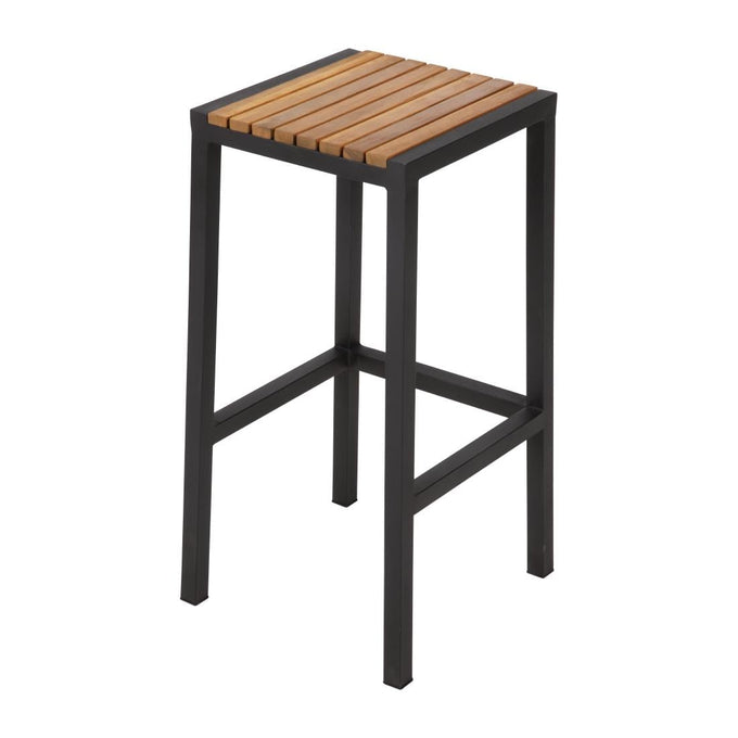 Tabourets de bar en acier et acacia (lot de 2) - Bolero