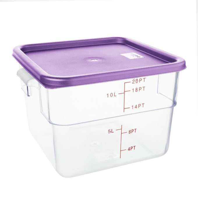 Grand couvercle carré pour boîte alimentaire violet - Hygiplas