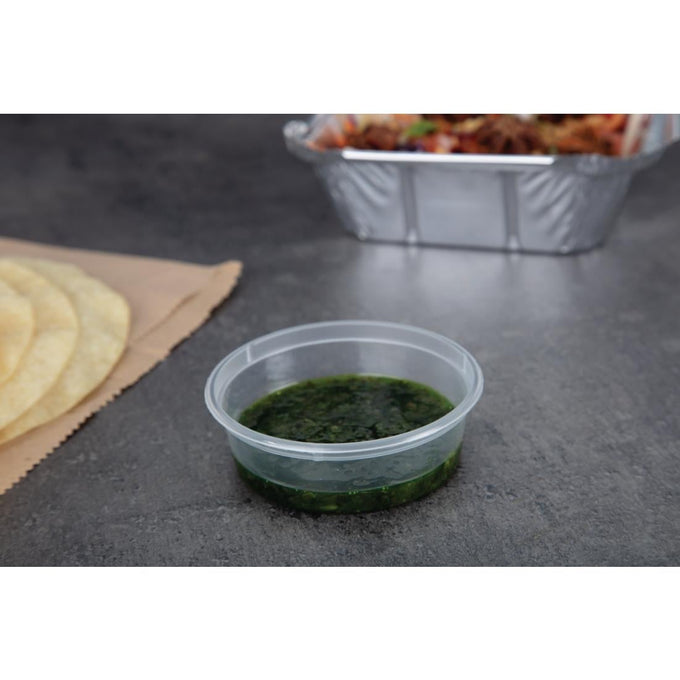 Pots à sauce micro-ondables en plastique 50 ml (lot de 100) - Fiesta Recyclable