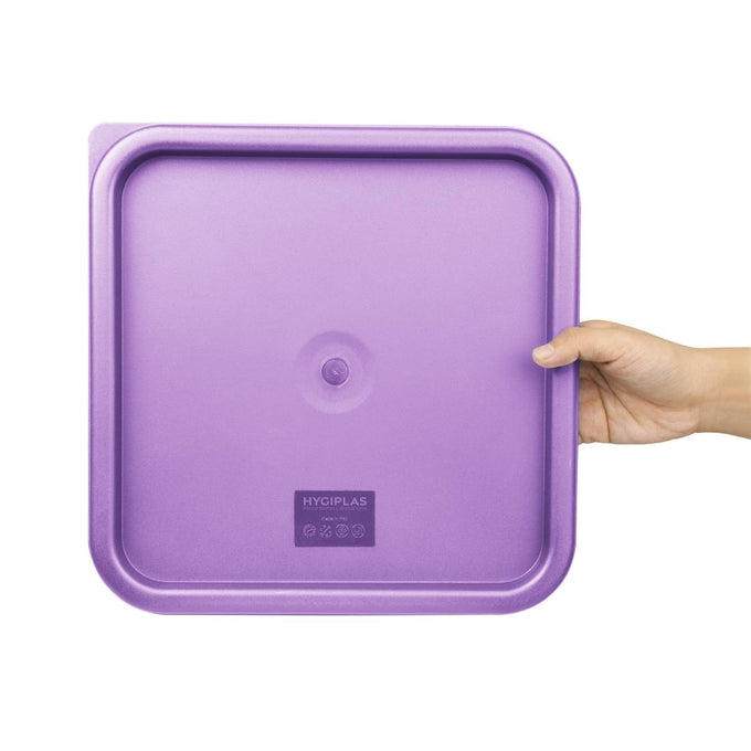 Grand couvercle carré pour boîte alimentaire violet - Hygiplas