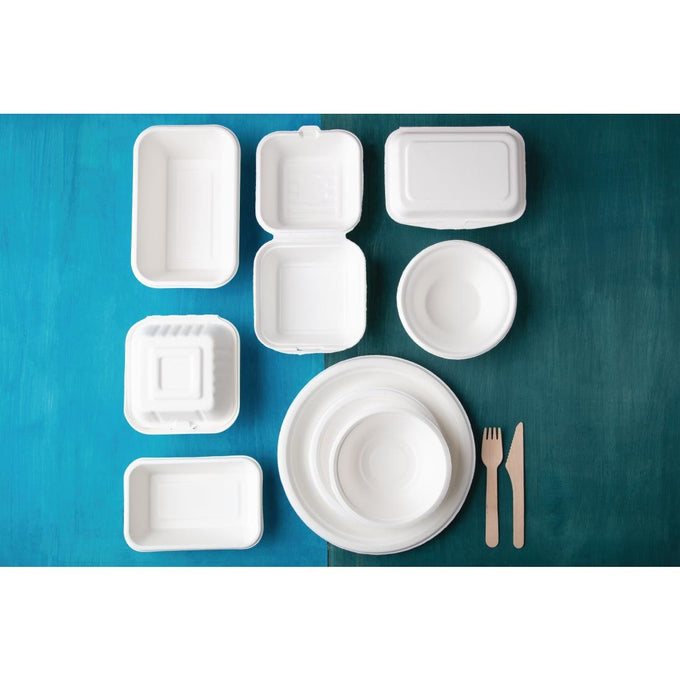 Assiettes en bagasse compostables 26 cm (lot de 50) - Fiesta Compostable