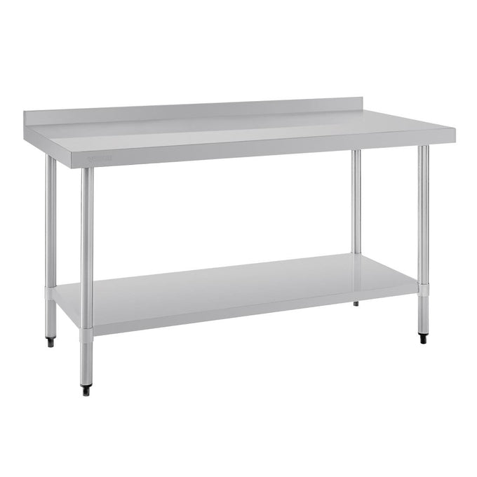 Table de préparation avec rebord en acier inoxydable 1500 × 600 mm - Vogue
