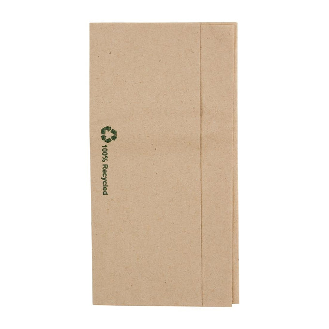 Serviettes kraft recyclées pliées 320 × 300 mm (lot de 6000) - Fiesta Recyclable