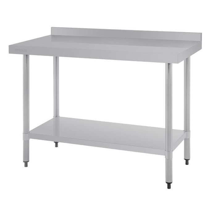 Table de préparation avec rebord en acier inoxydable 1200 × 600 mm - Vogue