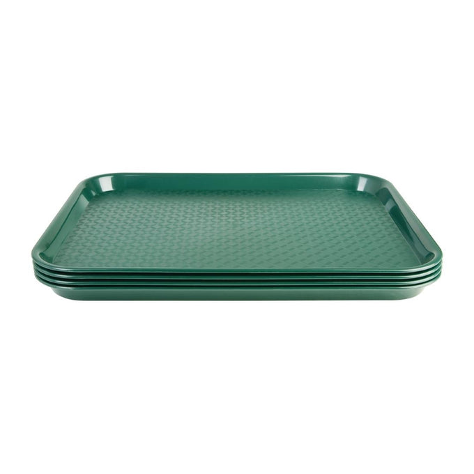 Plateau fast food en plastique Kristallon vert 275 × 353 mm - Olympia