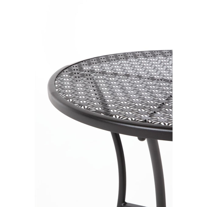 Table bistro ronde en acier ajouré noire 600 mm (lot de 15) - Bolero
