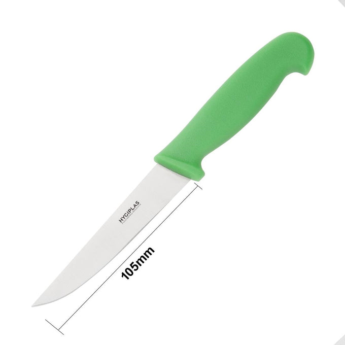 Couteau à légumes vert 105 mm - Hygiplas