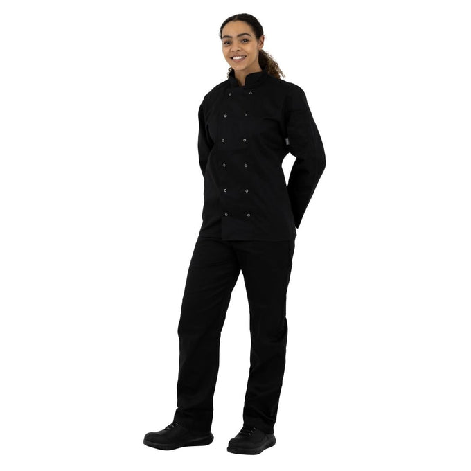 Veste de cuisine mixte Vegas manches longues noire - Whites Chefs Clothing