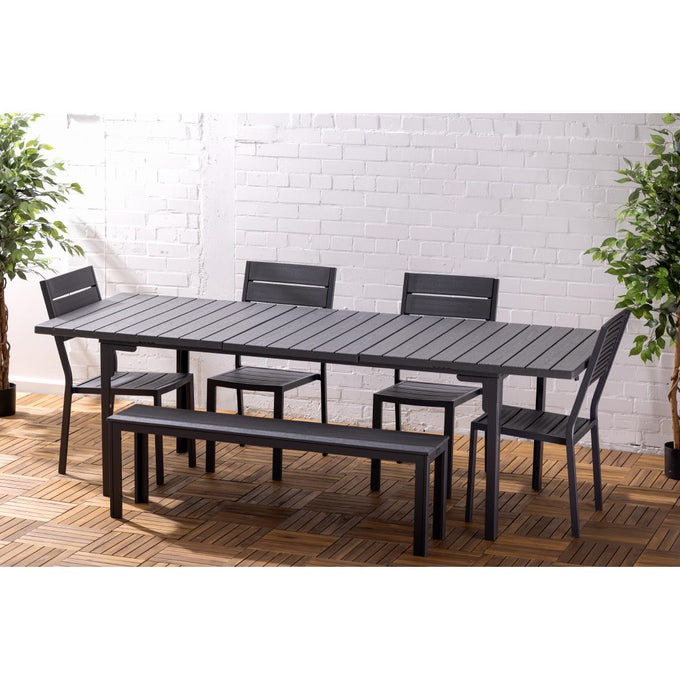 Bancs à lattes Valletta gris (lot de 2) - Bolero