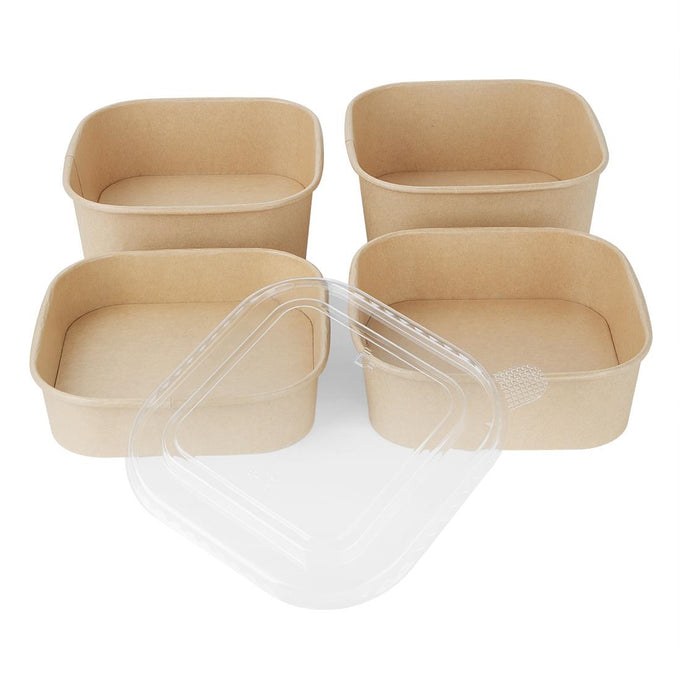 Couvercles PET pour barquettes carrées (lot de 300) - Fiesta Recyclable