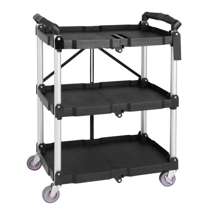 Petit chariot pliant en polypropylène 3 niveaux noir - Vogue