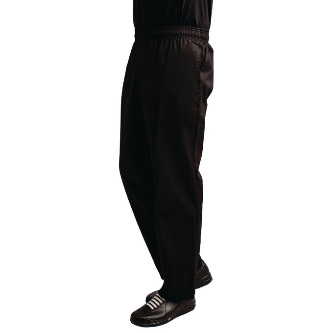 Pantalon de cuisine mixte traité au Teflon Easyfit noir - Whites Chefs Clothing