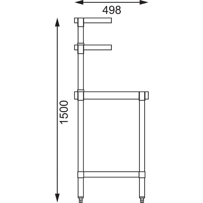 Table inox avec 2 étagères supérieures 1200 mm - Vogue