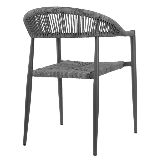Fauteuils d'extérieur en rotin PE tressé Eden anthracite (lot de 4) - Bolero