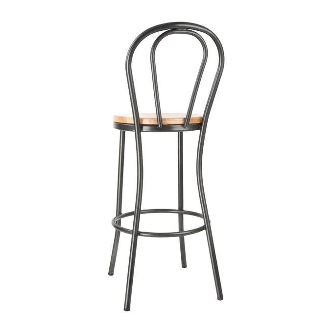 Tabouret haut Clarisse gris métal - L 430 x P 505 x H 1110 mm - Bolero