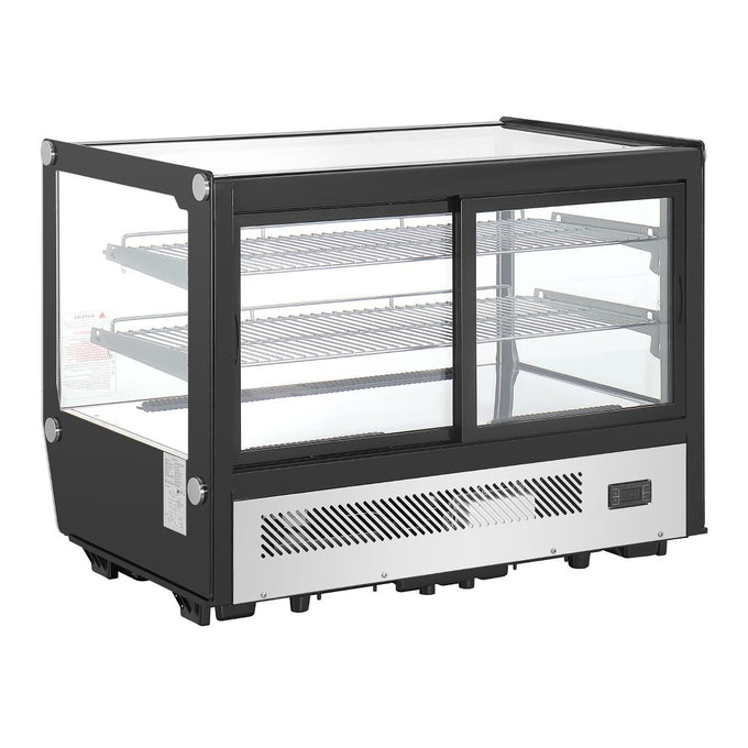 Vitrine de comptoir positive Série G carrée noire 160 L - Polar