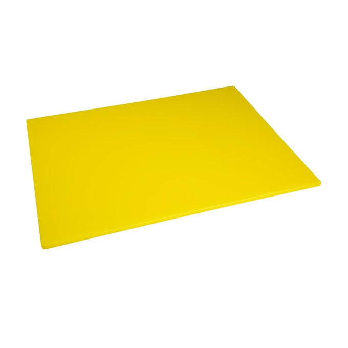 Grande planche à découper basse densité jaune - L 600 x P 450 x H 10 mm - Hygiplas