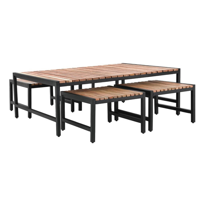 Table basse en acier et acacia 1 200 × 800 mm - Bolero