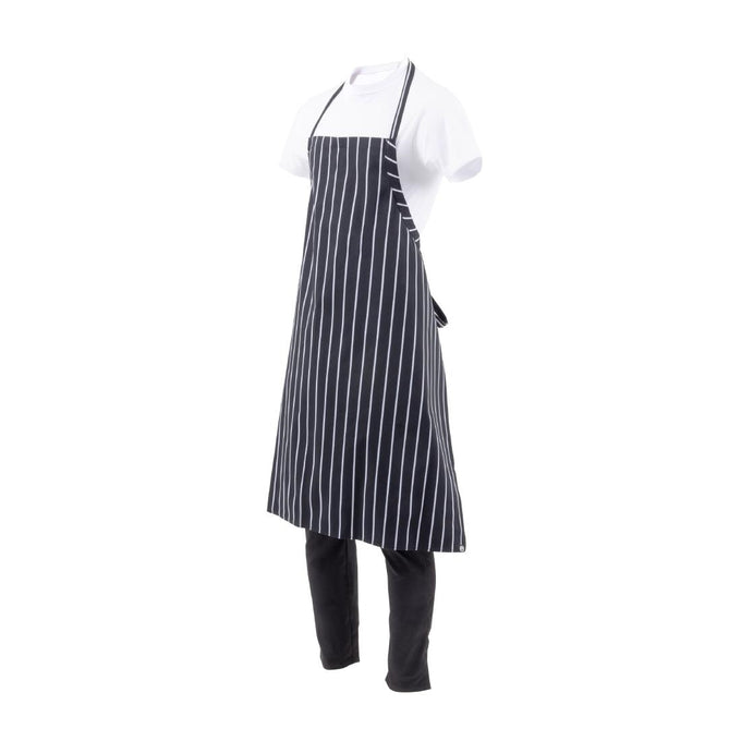 Tablier bavette tissé Premium rayures noires et blanches - Chef Works
