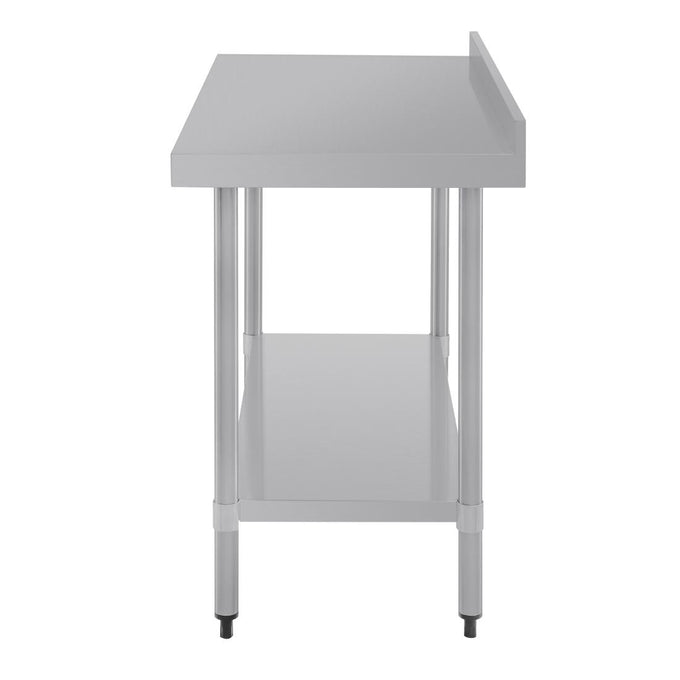 Table de préparation avec rebord en acier inoxydable 1200 × 600 mm - Vogue