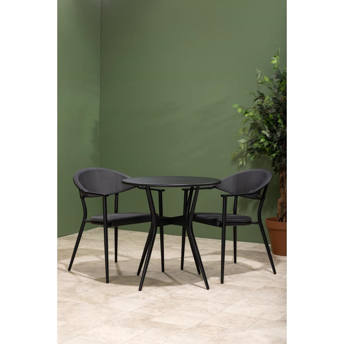 Fauteuils d'extérieur Santiago noirs (lot de 4) - Bolero