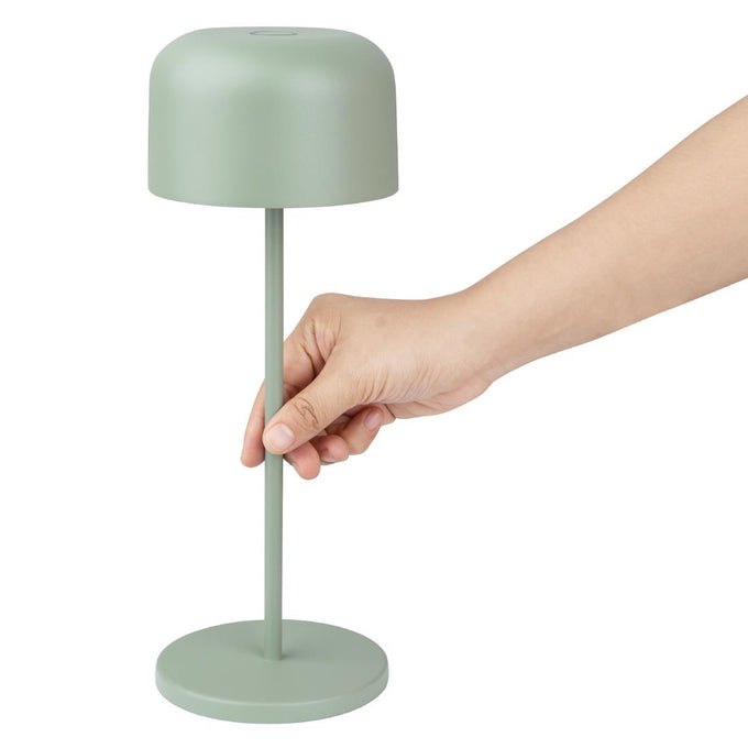 Lampe de table avec abat-jour rond Lucca verte 300 mm - Olympia