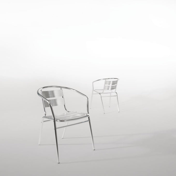 Fauteuils empilables en aluminium (lot de 4) - Bolero