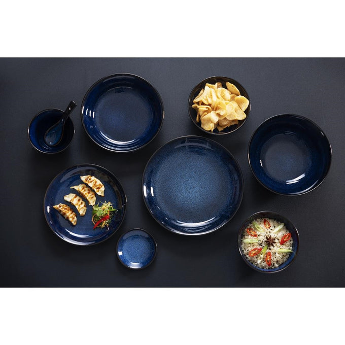 Assiettes creuses Luna bleu nuit 255 mm (lot de 4) - Olympia