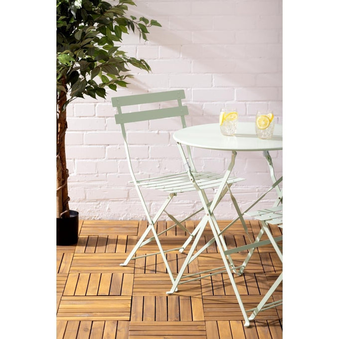 Table de terrasse carrée pliante en acier vert clair 595 mm - Bolero