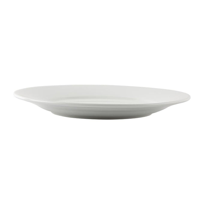 Assiettes blanches à bord large Athena 254 mm (lot de 12) - Olympia