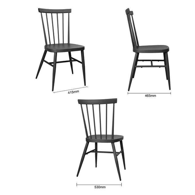 Chaises en aluminium Windsor noires (lot de 4) - Bolero
