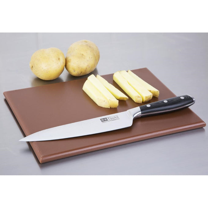 Petite planche à découper haute densité marron - L 305 x P 229 x H 12 mm - Hygiplas