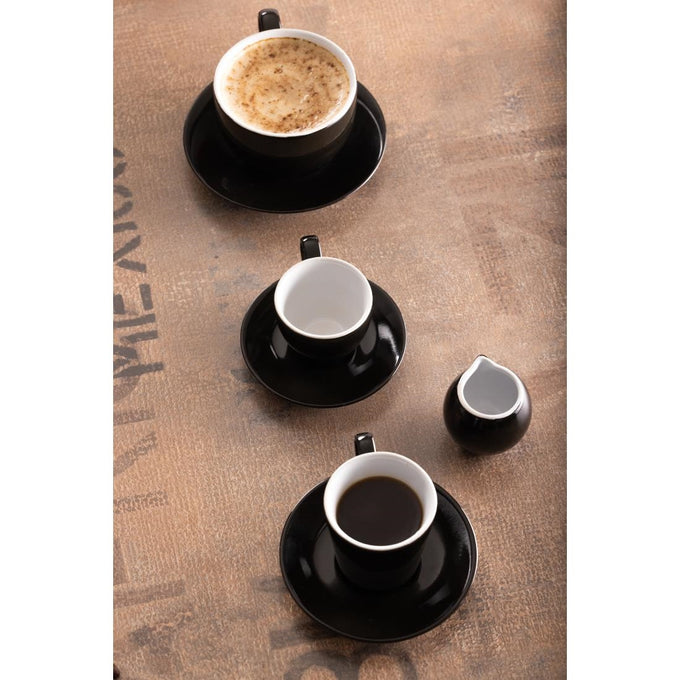 Soucoupes expresso Café noires 116 mm (lot de 12) - Olympia