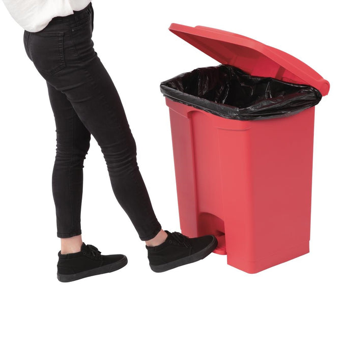 Poubelle de cuisine à pédale rouge 65 L - Jantex