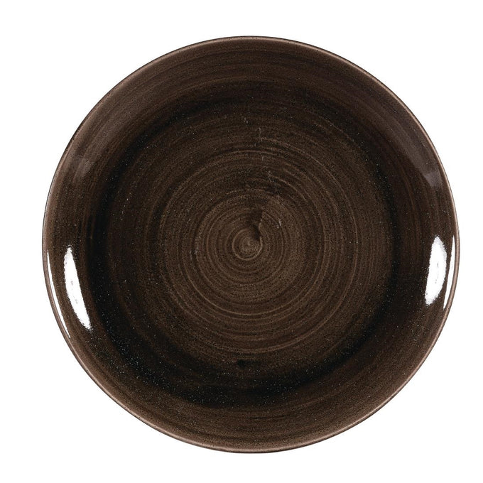Assiettes avec rebord Stonecast Patina Black 260 mm (lot de 12) - Churchill