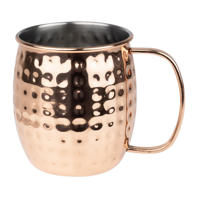 Mugs en acier inoxydable martelé Barware 440 ml cuivre - Olympia