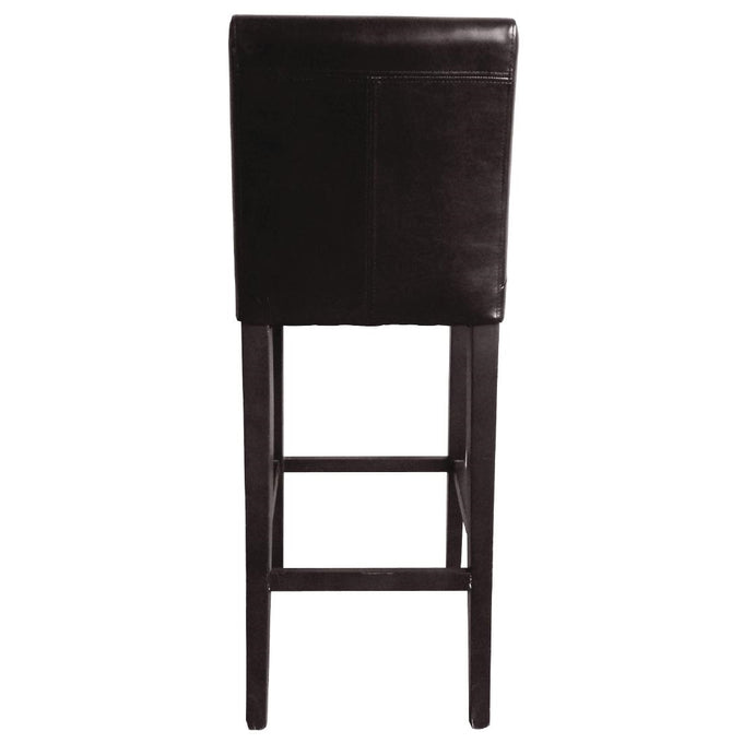 Tabouret de bar haut avec dossier en simili cuir marron foncé - L 440 x P 540 x H 1030 mm - Bolero