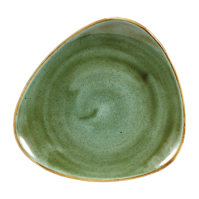 Assiettes triangulaires Stonecast Samphire Green 192 mm (lot de 12) - Churchill