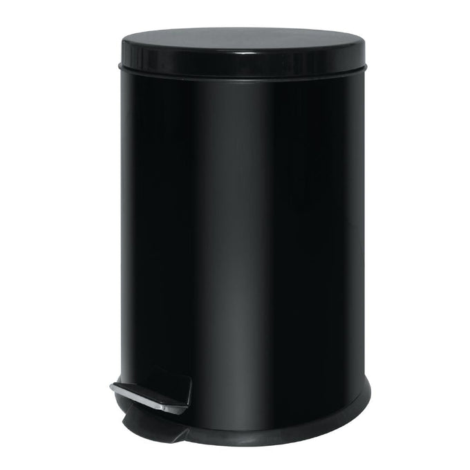 Poubelle à pédale en acier inoxydable noire 20 L - Bolero
