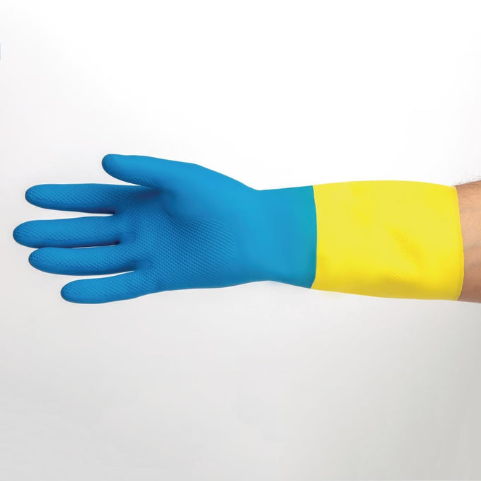 Gants étanches protection chimique légère bleus et jaunes Alto 405 L - Mapa