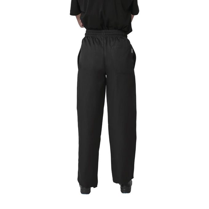 Pantalons de cuisinier mixtes en polycoton Vegas noirs L (lot de 5) - Whites Chefs Clothing